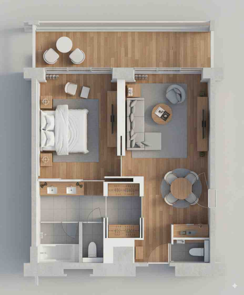 Floor Plan 3D Isometric Render - Image 2