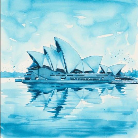 Blue Watercolor Painting - Image 1