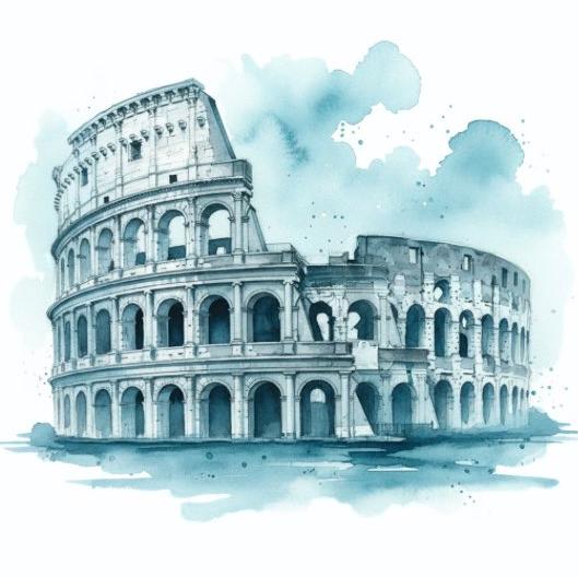 Blue Watercolor Painting - Image 4